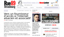Copie d'écran de l'article sur le site de Rue89 Strasbourg