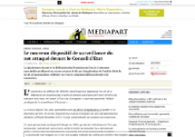 Capture d'écran : mediapart -  Le nouveau dispositif de surveillance du net attaqué devant le Conseil d'Etat